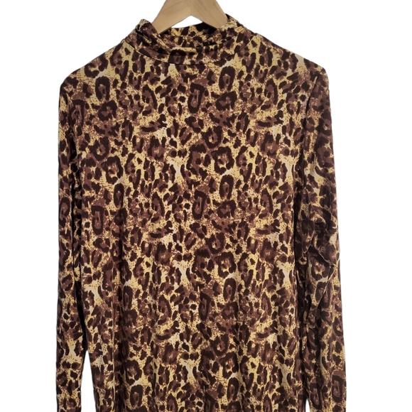 Brooke Shields Pullover Sweater Mock Neck Animal Print Size Large - Picture 7 of 7